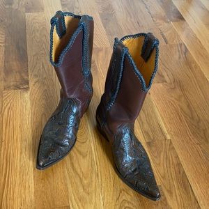 OLG GRINGO hand-made leather tooled cowboy boots 8.5